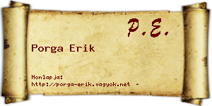 Porga Erik névjegykártya